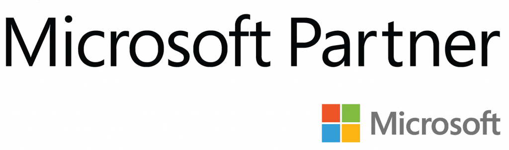 Logo unseres Partnerunternehmens Microsoft mit Schrift "Microsoft Partner"